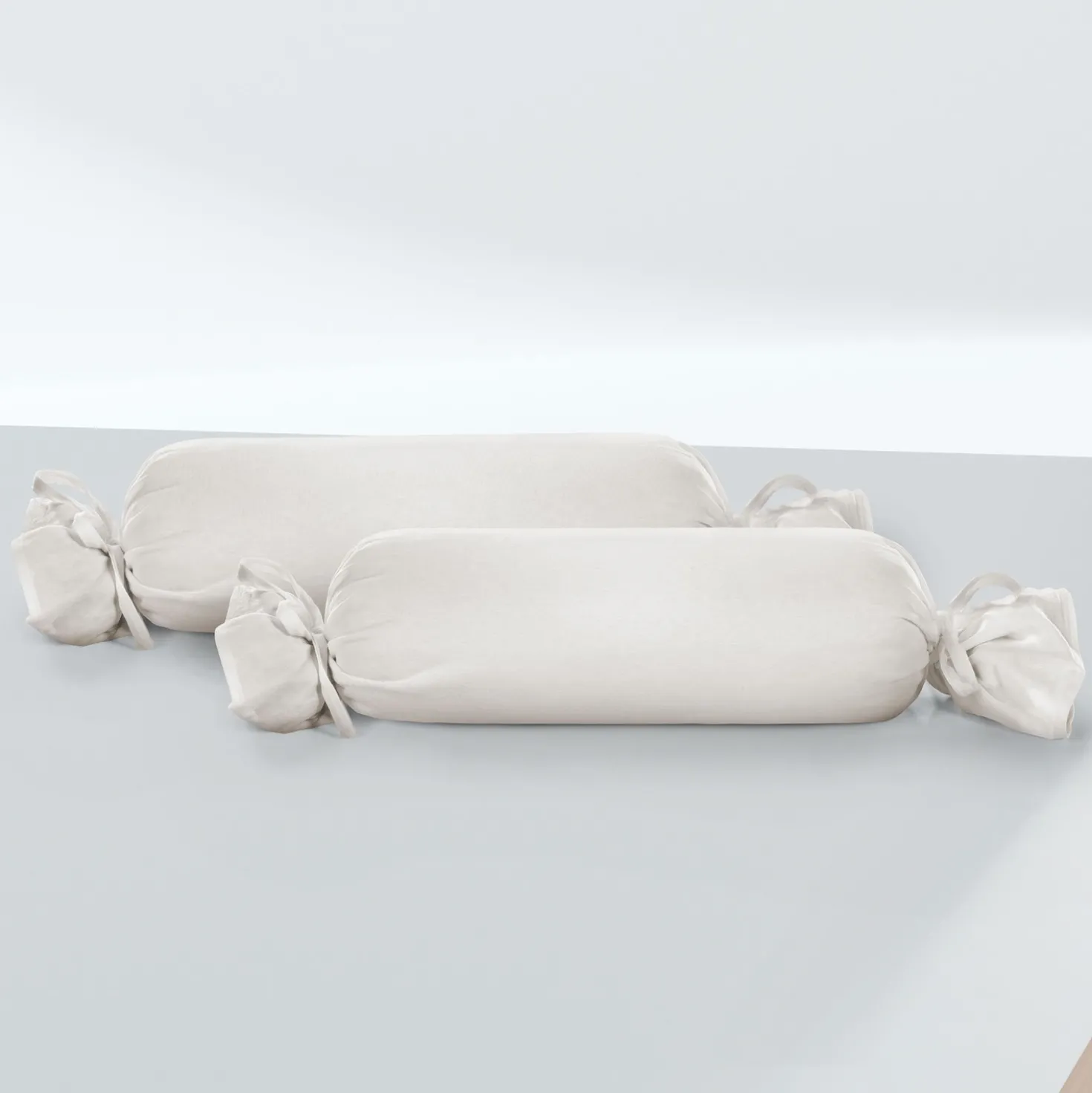 biberna Feinjersey-Nackenrollenbezug Doppelpack grau, 2x 15x40 cm