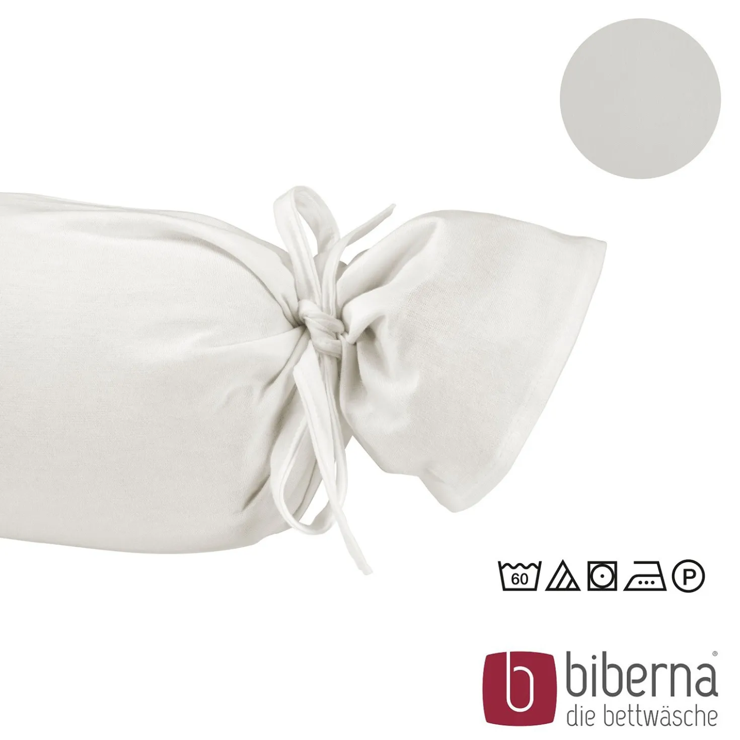 biberna Feinjersey-Nackenrollenbezug Doppelpack grau, 2x 15x40 cm