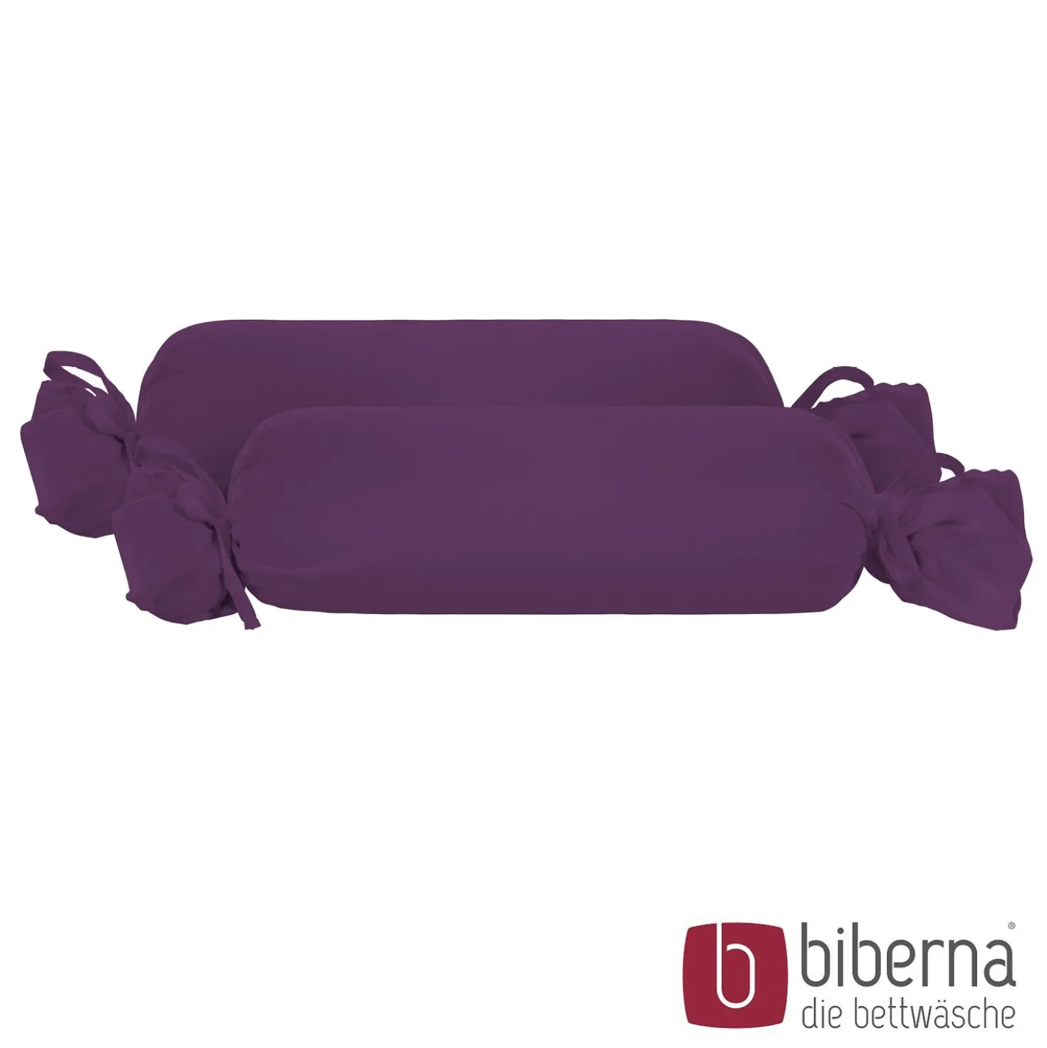 biberna Feinjersey-Nackenrollenbezug Doppelpack dunkel violett, 2x 15x40 cm