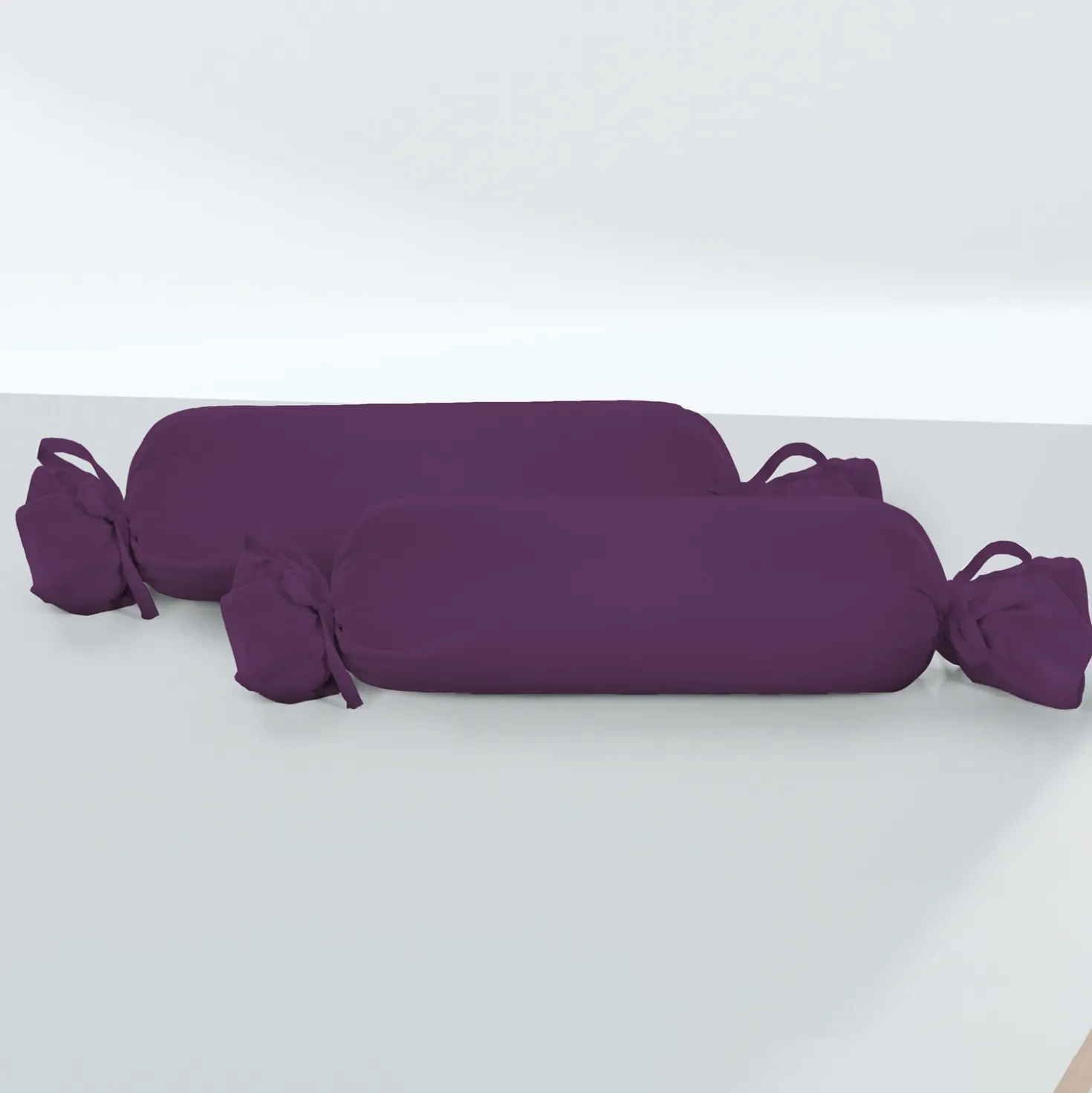 biberna Feinjersey-Nackenrollenbezug Doppelpack dunkel violett, 2x 15x40 cm