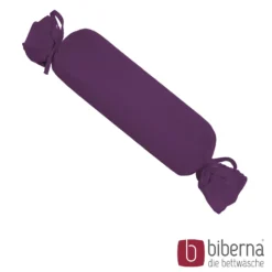 biberna Feinjersey-Nackenrollenbezug Doppelpack dunkel violett, 2x 15x40 cm