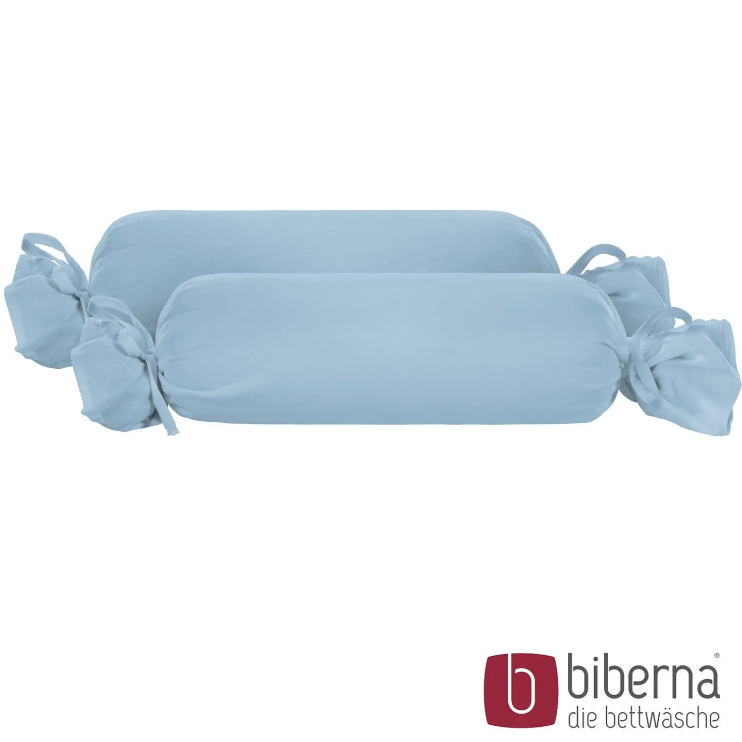 biberna Feinjersey-Nackenrollenbezug Doppelpack eisblau, 2x 15x40 cm