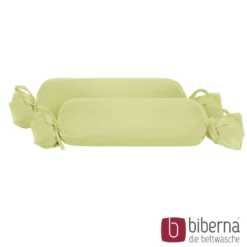 biberna Feinjersey-Nackenrollenbezug Doppelpack pistaziengrün, 2x 15x40 cm