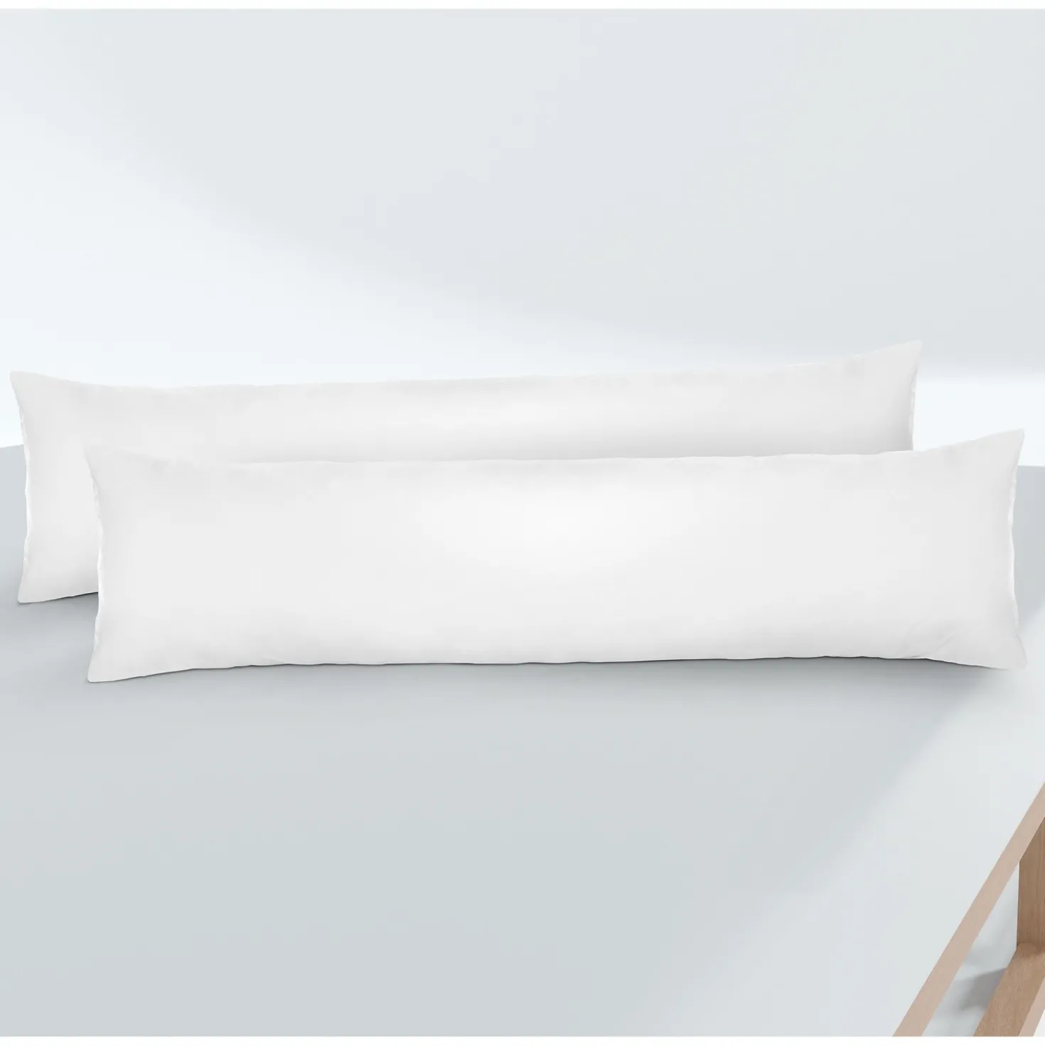 biberna Feinjersey-Seitenschläferkissenbezug Doppelpack weiss, 2x 40x145 cm