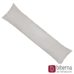 biberna Feinjersey-Seitenschläferkissenbezug Doppelpack sturmgrau, 2x 40x145 cm