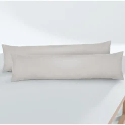 biberna Feinjersey-Seitenschläferkissenbezug Doppelpack sturmgrau, 2x 40x145 cm