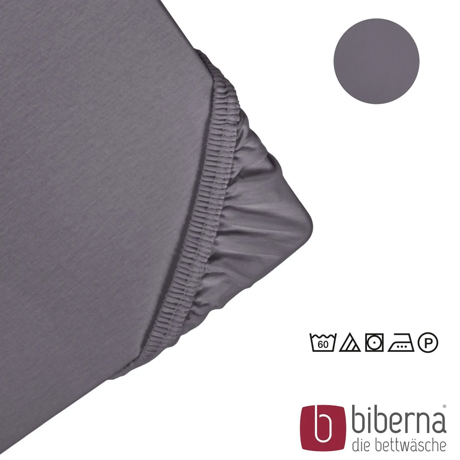 biberna Feinjersey-Spannbetttuch silber/grau, 1x 140x200 cm - 160x200 cm