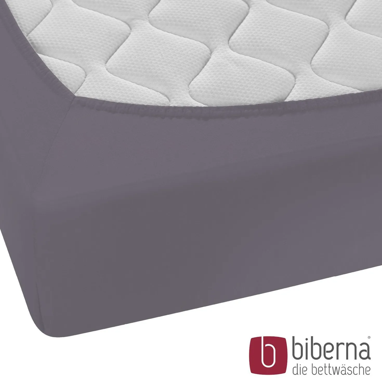 biberna Feinjersey-Spannbetttuch silber/grau, 1x 140x200 cm - 160x200 cm