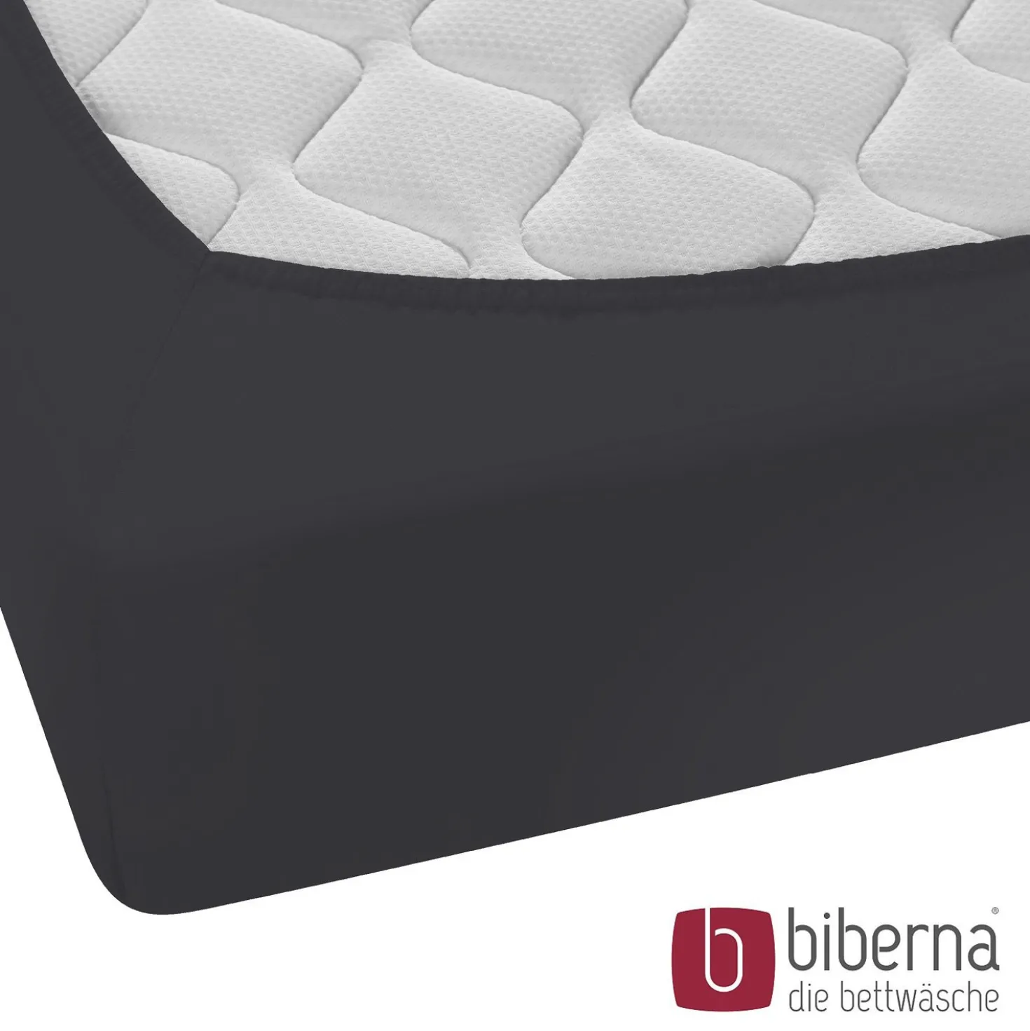 biberna Feinjersey-Spannbetttuch titanium, 1x 140x200 cm - 160x200 cm