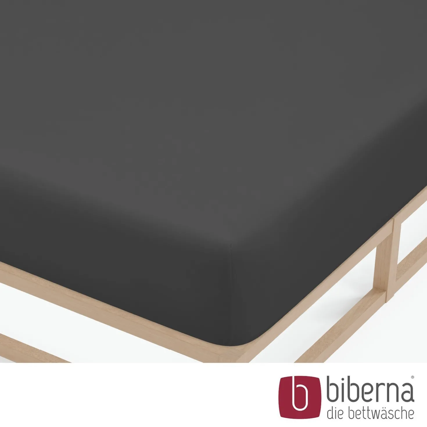 biberna Feinjersey-Spannbetttuch titanium, 1x 140x200 cm - 160x200 cm