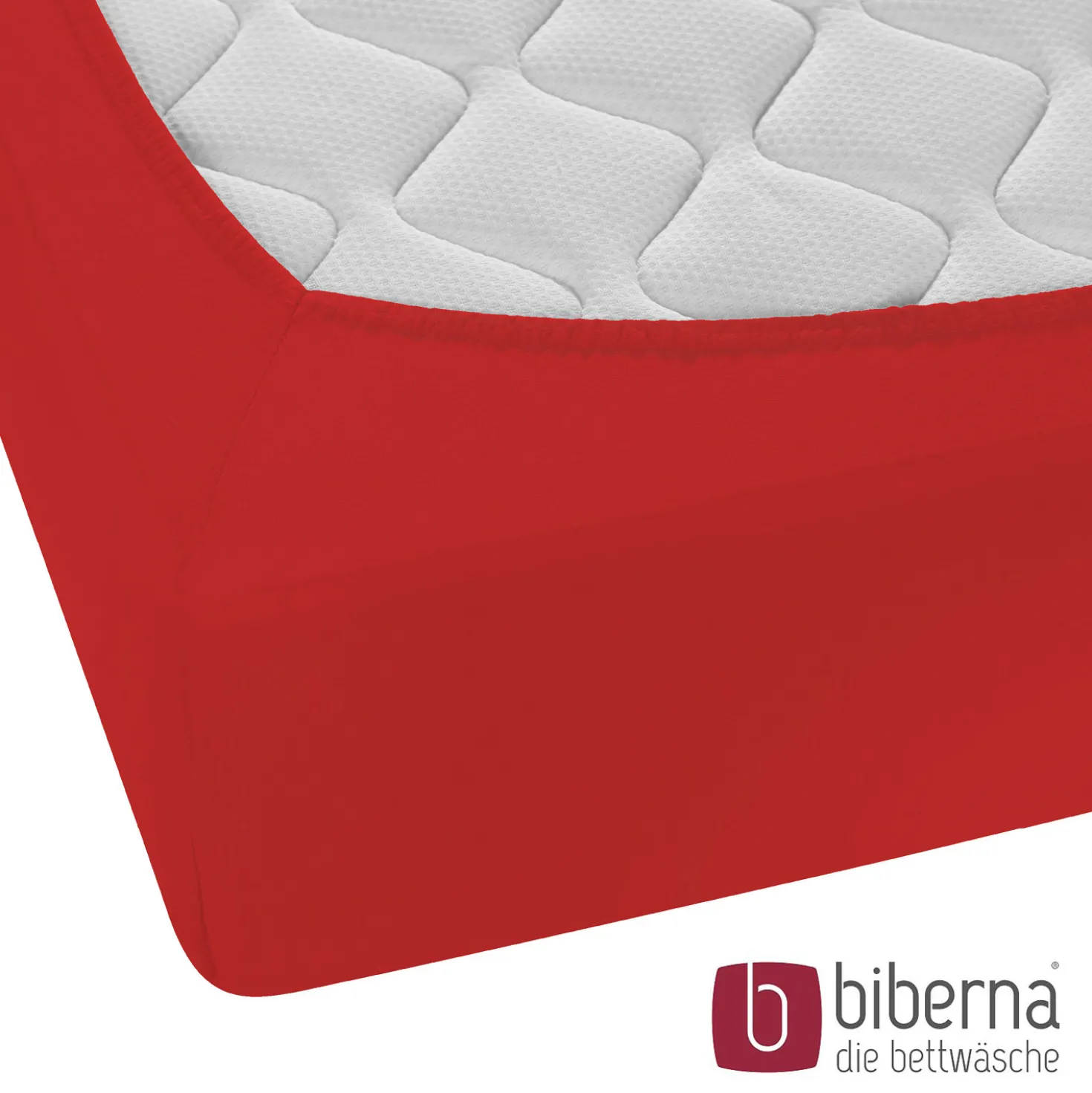 biberna Feinjersey-Spannbetttuch rot, 1x 140x200 cm - 160x200 cm