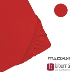 biberna Feinjersey-Spannbetttuch rot, 1x 140x200 cm - 160x200 cm