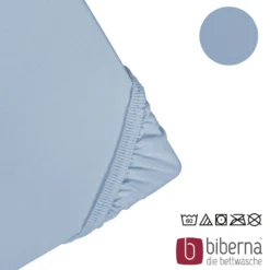biberna Feinjersey-Spannbetttuch eisblau, 1x 140x200 cm - 160x200 cm