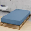 biberna Feinjersey-Spannbetttuch azurblau, 1x 140x200 cm - 160x200 cm