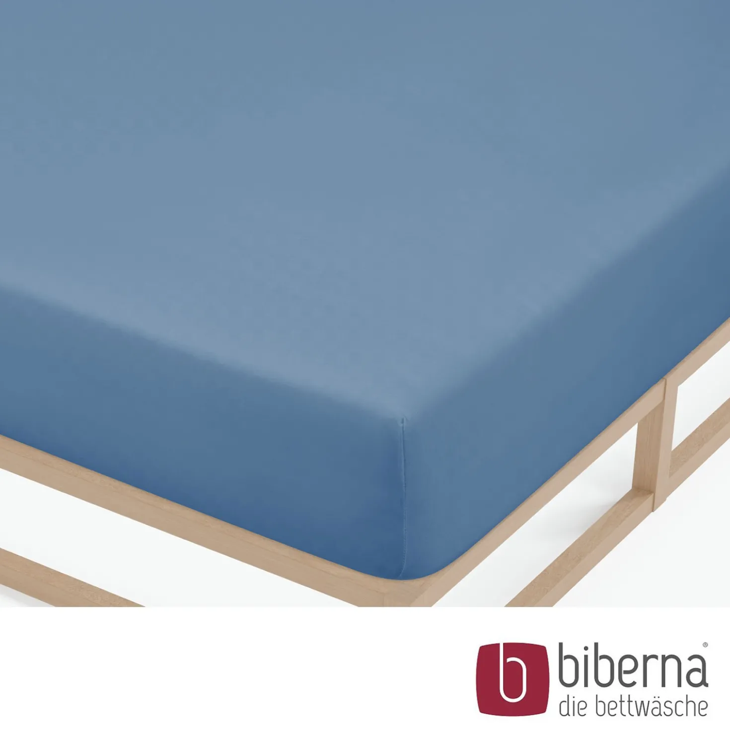 biberna Feinjersey-Spannbetttuch azurblau, 1x 140x200 cm - 160x200 cm