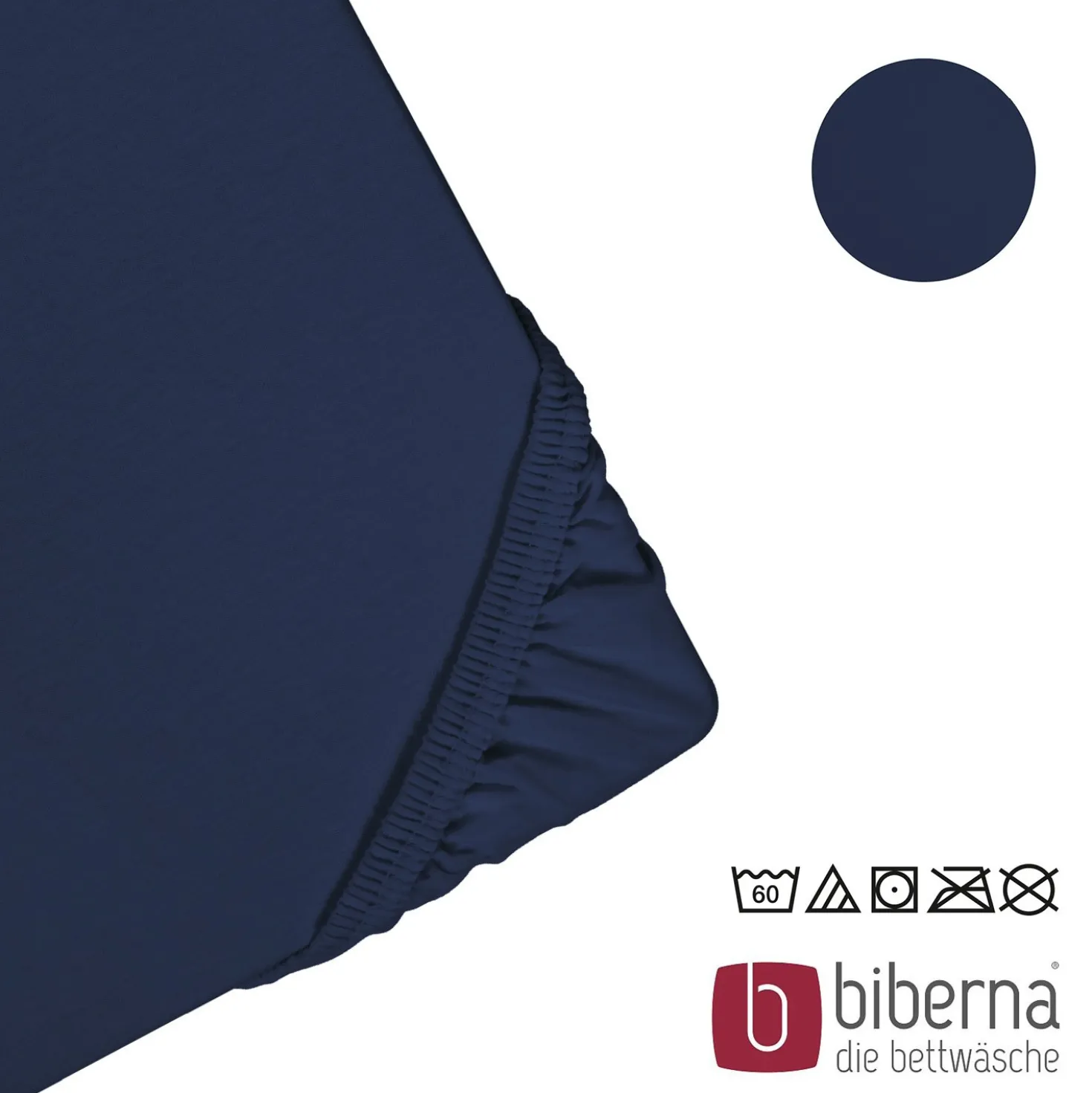 biberna Feinjersey-Spannbetttuch marine, 1x 140x200 cm - 160x200 cm