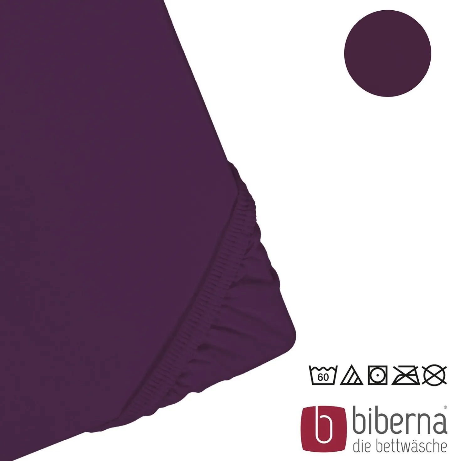 biberna Feinjersey-Spannbetttuch dunkel violett, 1x 140x200 cm - 160x200 cm