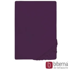 biberna Feinjersey-Spannbetttuch dunkel violett, 1x 140x200 cm - 160x200 cm