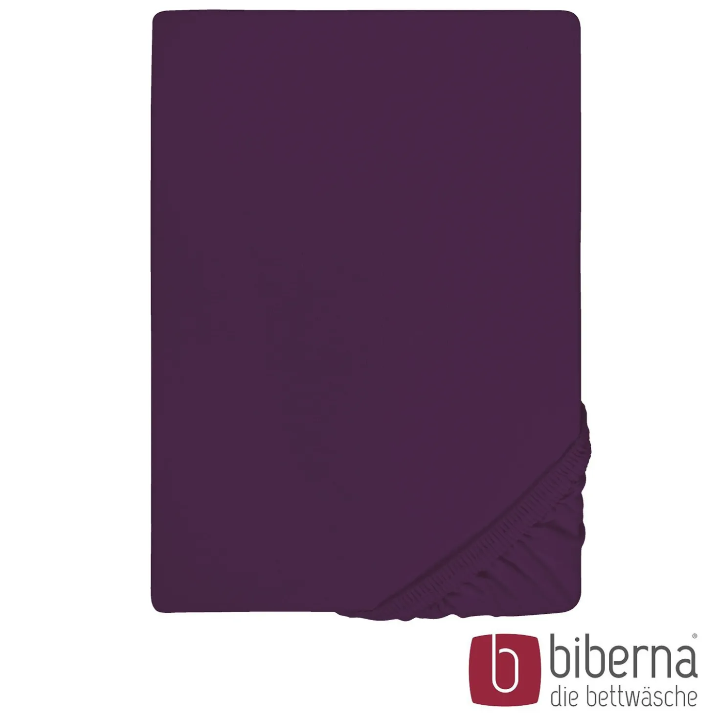 biberna Feinjersey-Spannbetttuch dunkel violett, 1x 140x200 cm - 160x200 cm