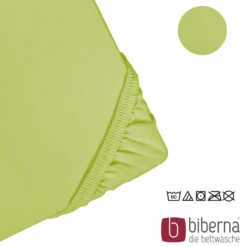 biberna Feinjersey-Spannbetttuch apfelgrün, 1x 140x200 cm - 160x200 cm
