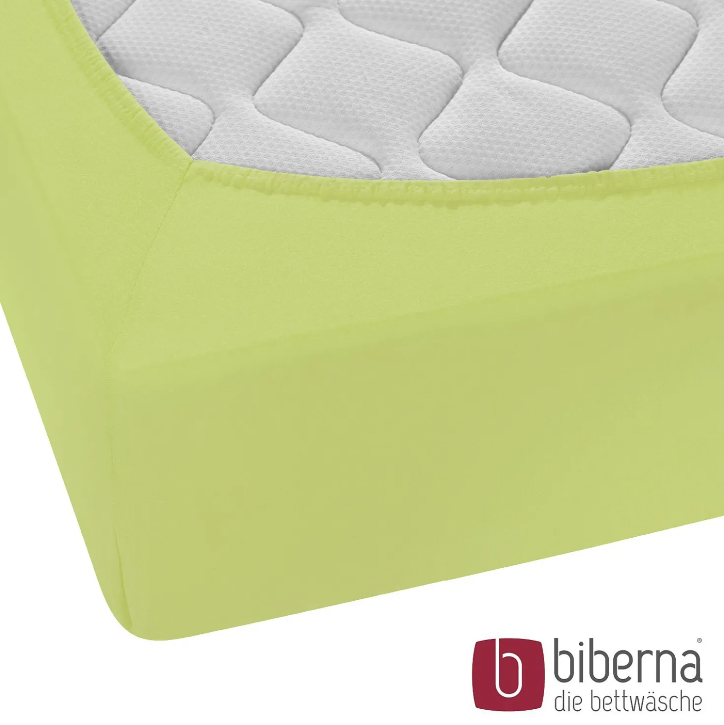 biberna Feinjersey-Spannbetttuch apfelgrün, 1x 140x200 cm - 160x200 cm