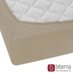 biberna Feinjersey-Spannbetttuch taupe, 1x 140x200 cm - 160x200 cm