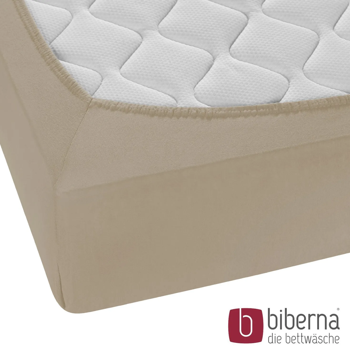 biberna Feinjersey-Spannbetttuch taupe, 1x 140x200 cm - 160x200 cm
