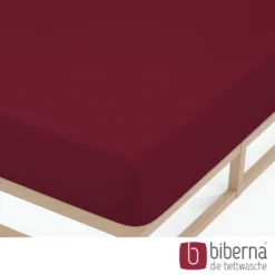 biberna Feinjersey-Spannbetttuch burgund, 1x 140x200 cm - 160x200 cm