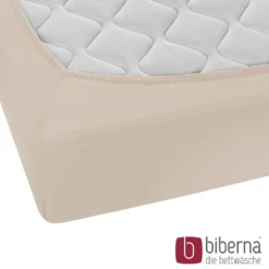 biberna Feinjersey-Spannbetttuch kitt, 1x 140x200 cm - 160x200 cm
