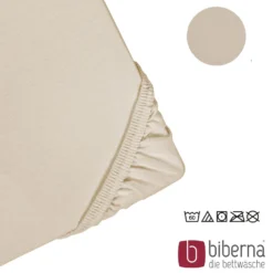 biberna Feinjersey-Spannbetttuch kitt, 1x 140x200 cm - 160x200 cm