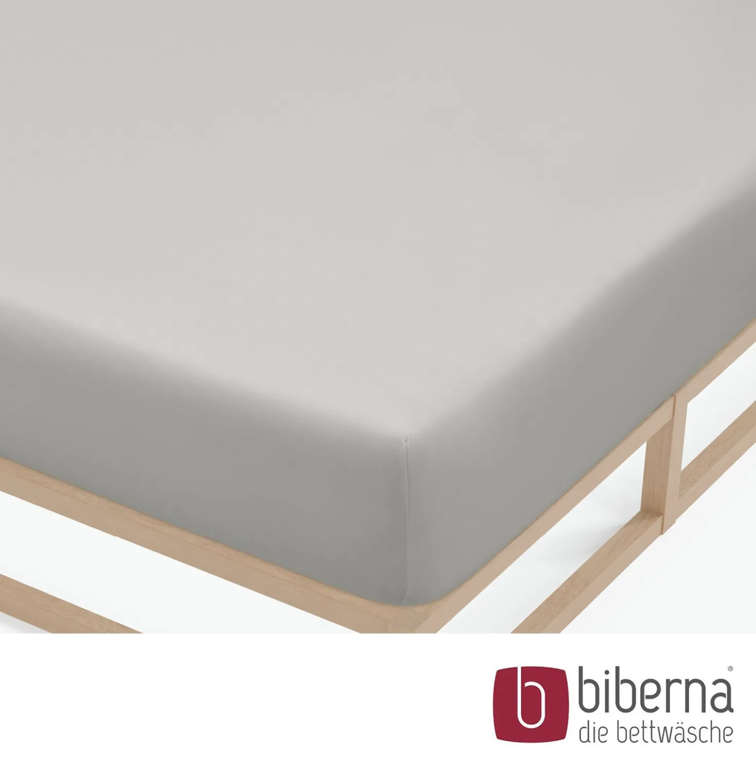 biberna Feinjersey-Spannbetttuch sturmgrau, 1x 180x200 cm - 200x200 cm