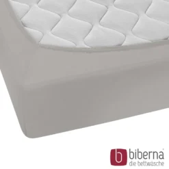 biberna Feinjersey-Spannbetttuch sturmgrau, 1x 180x200 cm - 200x200 cm