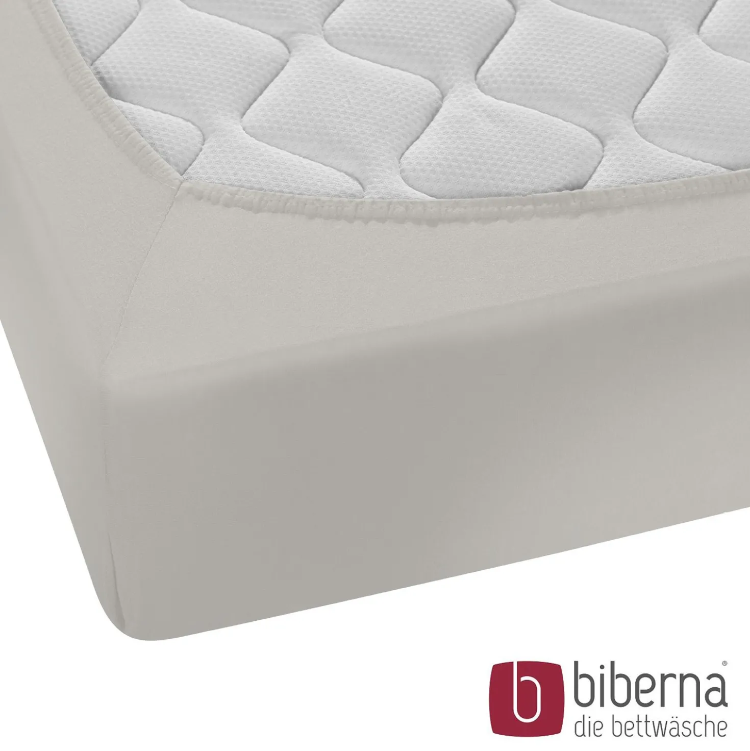 biberna Feinjersey-Spannbetttuch grau, 1x 180x200 cm - 200x200 cm