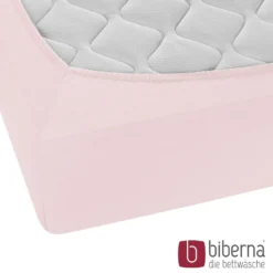 biberna Feinjersey-Spannbetttuch rose, 1x 180x200 cm - 200x200 cm