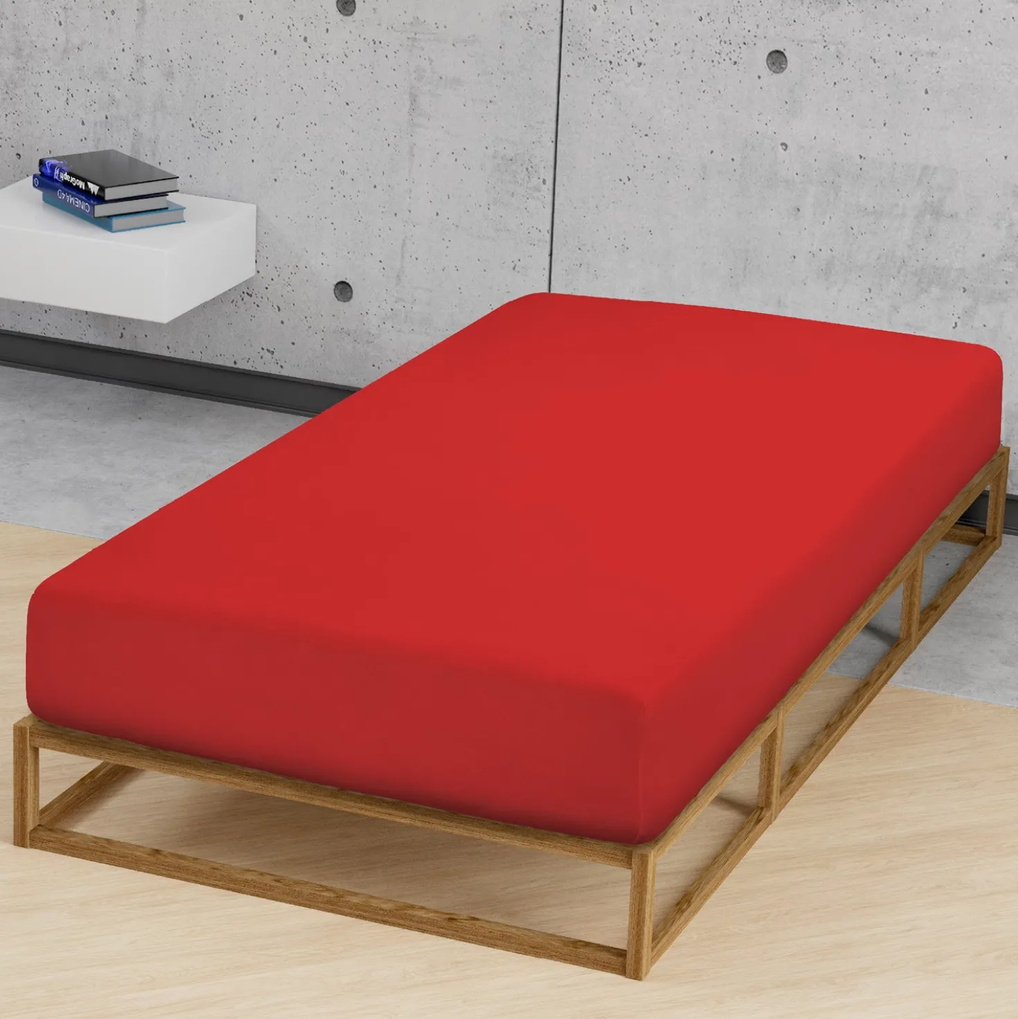 biberna Feinjersey-Spannbetttuch rot, 1x 180x200 cm - 200x200 cm