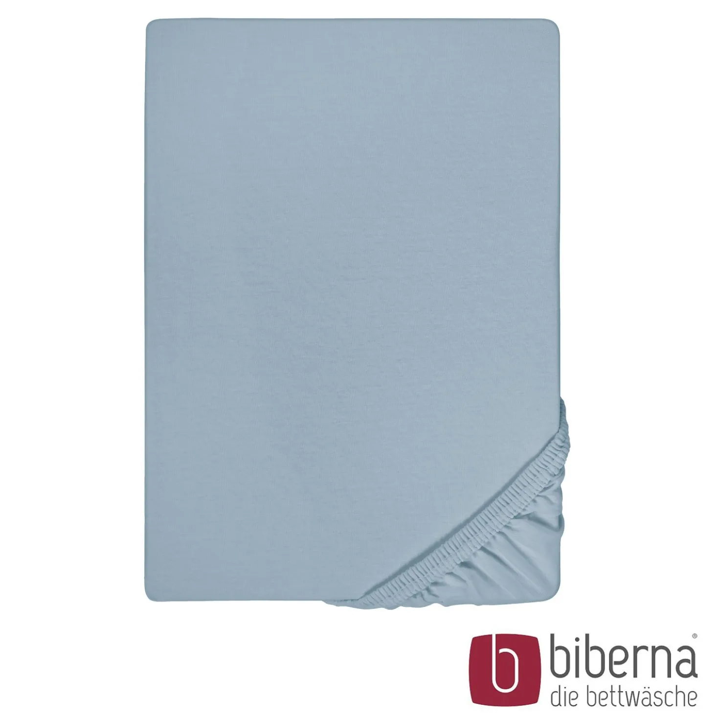 biberna Feinjersey-Spannbetttuch taubenblau, 1x 180x200 cm - 200x200 cm