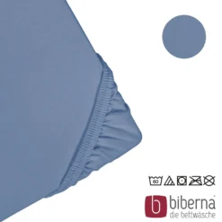 biberna Feinjersey-Spannbetttuch blau, 1x 180x200 cm - 200x200 cm