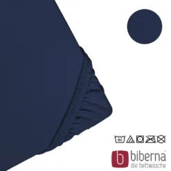 biberna Feinjersey-Spannbetttuch marine, 1x 180x200 cm - 200x200 cm