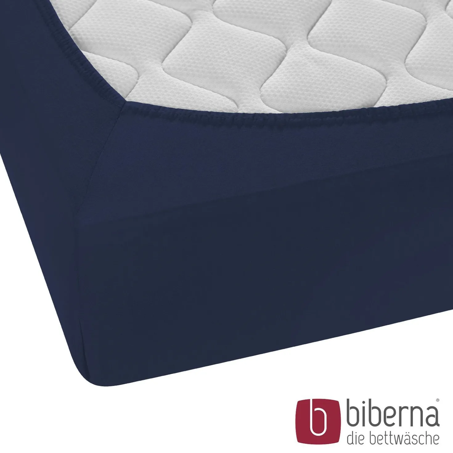 biberna Feinjersey-Spannbetttuch marine, 1x 180x200 cm - 200x200 cm