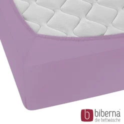 biberna Feinjersey-Spannbetttuch viola, 1x 180x200 cm - 200x200 cm