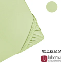 biberna Feinjersey-Spannbetttuch pistaziengrün, 1x 180x200 cm - 200x200 cm