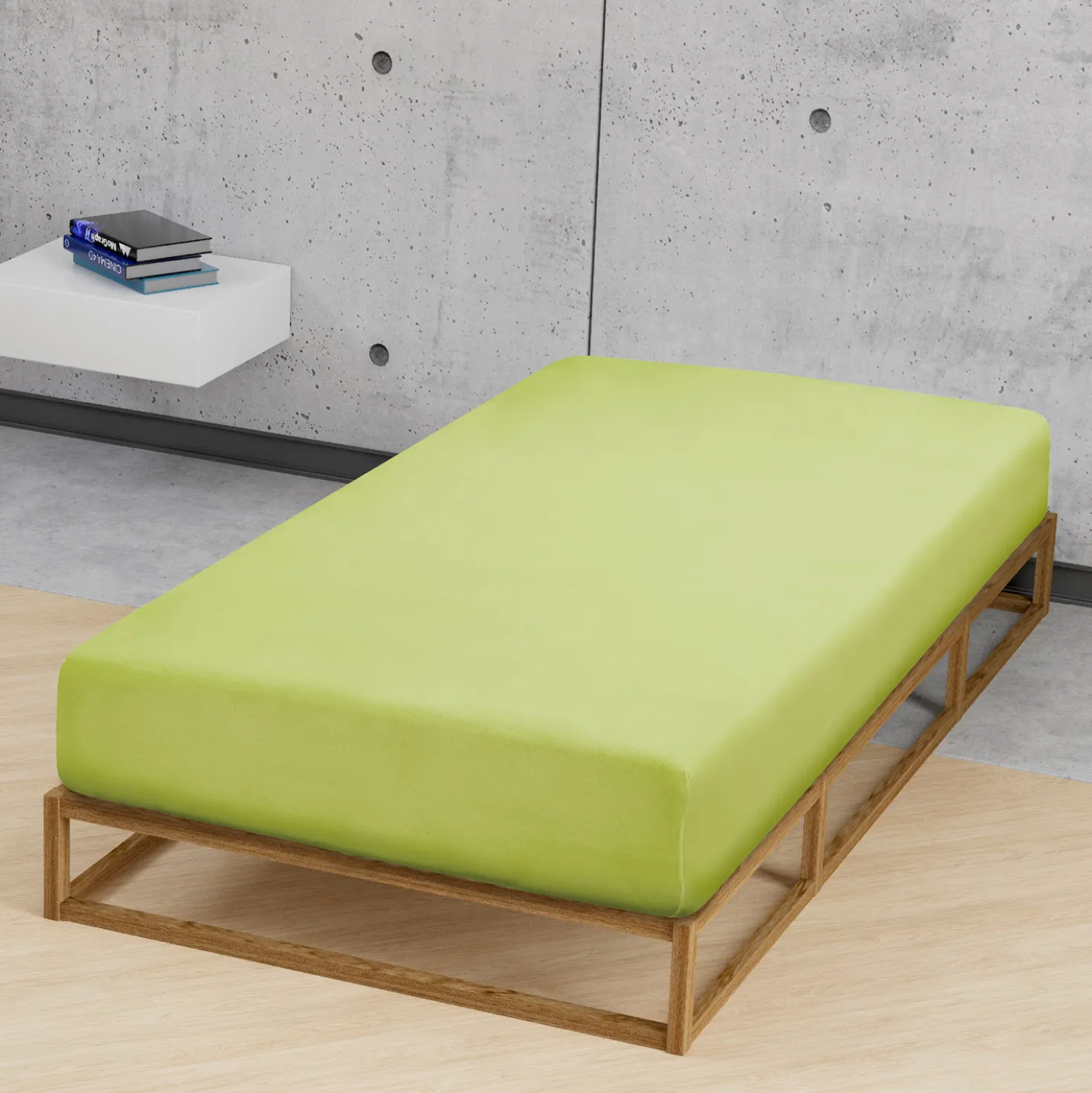 biberna Feinjersey-Spannbetttuch apfelgrün, 1x 180x200 cm - 200x200 cm