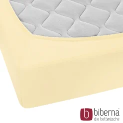 biberna Feinjersey-Spannbetttuch gelb, 1x 180x200 cm - 200x200 cm