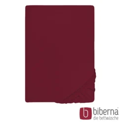 biberna Feinjersey-Spannbetttuch burgund, 1x 180x200 cm - 200x200 cm