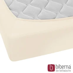 biberna Feinjersey-Spannbetttuch natur, 1x 180x200 cm - 200x200 cm