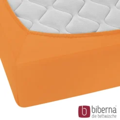 biberna Feinjersey-Spannbetttuch nektarine, 1x 180x200 cm - 200x200 cm