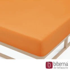 biberna Feinjersey-Spannbetttuch nektarine, 1x 180x200 cm - 200x200 cm