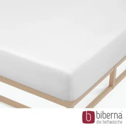 biberna Feinjersey-Spannbetttuch weiss, 1x 60x120 cm - 70x140 cm