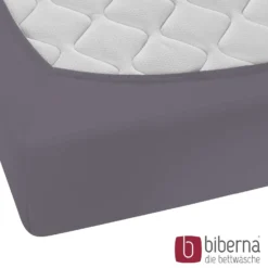 biberna Feinjersey-Spannbetttuch silber/grau, 1x 60x120 cm - 70x140 cm