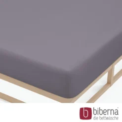 biberna Feinjersey-Spannbetttuch silber/grau, 1x 60x120 cm - 70x140 cm